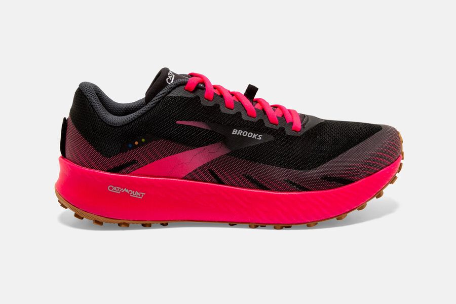 Womens Brooks Catamount Trail Shoes Black/Pink | Shoes 2610-RDZSC